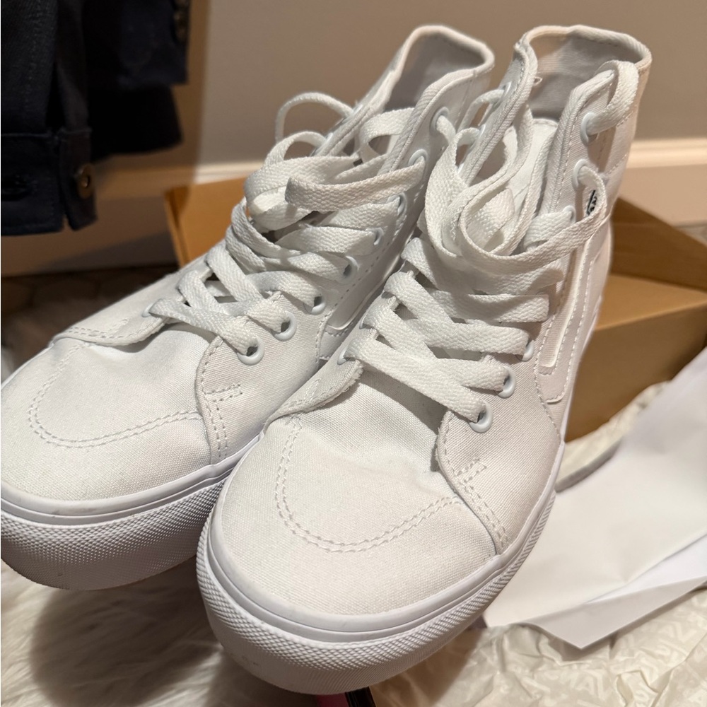 Vans Filmore Hi Tapere White Canvas Sneakers - Picture 3 of 5